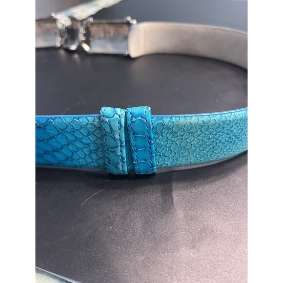 WCM New York Turquoise Silver Black Onyx Italian Leather Belt Southwestern Rodeo main image 14